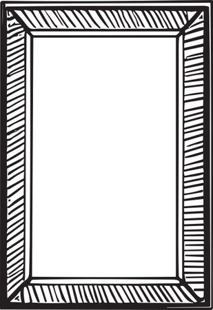 Doodle frame or badge in Doodle or cartoon style isolated on backgroundのイラスト素材