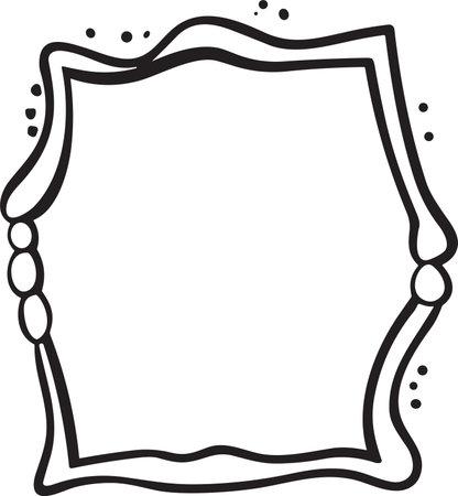 Doodle frame or badge in Doodle or cartoon style isolated on backgroundのイラスト素材