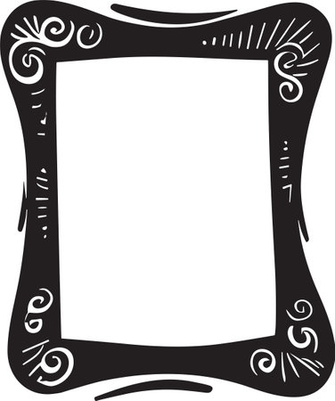 Doodle frame or badge in Doodle or cartoon style isolated on backgroundのイラスト素材