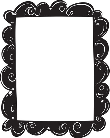 Doodle frame or badge in Doodle or cartoon style isolated on backgroundのイラスト素材