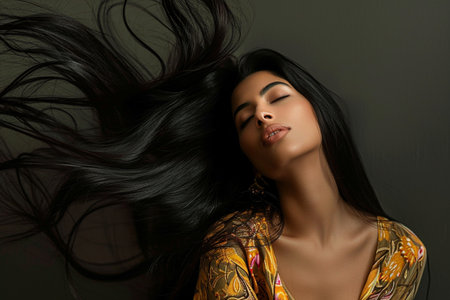 beautiful hair indian womanの素材