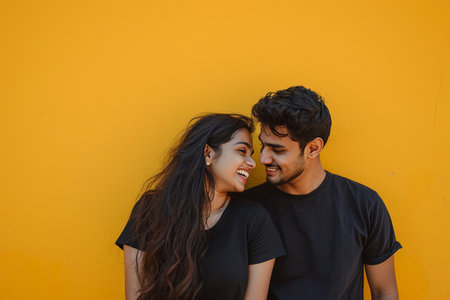 indian young couple smilingの素材