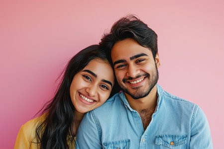 indian young couple smilingの素材