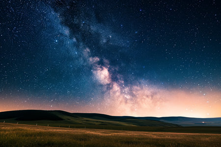 the milky way in the night skyの素材