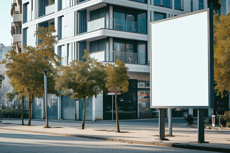 white billboard in the public spaceの素材