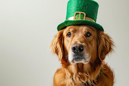 dog wearing st.patrick's day costumeの素材