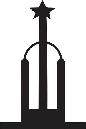 houses and skyscrapers logo or badge in Vintage style isolated on backgroundのイラスト素材