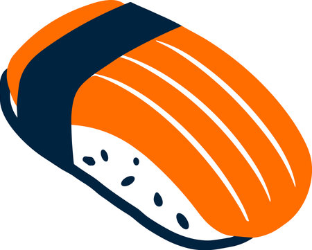 isolate salmon sushi flat style on backgroundのイラスト素材