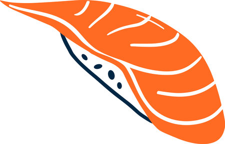 isolate salmon sushi flat style on backgroundのイラスト素材