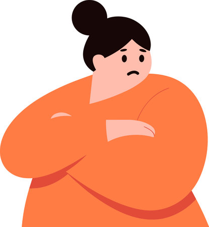 Fat angry woman flat style isolated on backgroundのイラスト素材