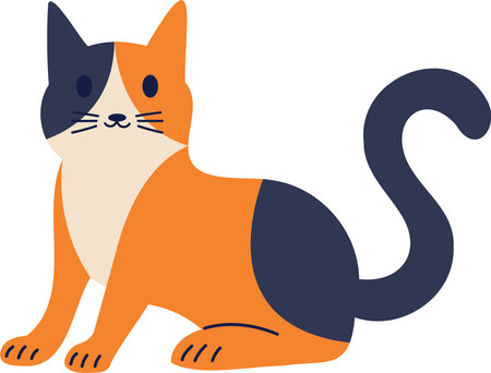 cat flat style isolated on backgroundのイラスト素材