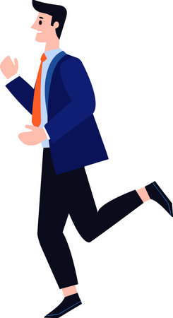 businessman running flat style isolate on backgroundのイラスト素材