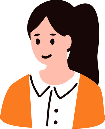 an office woman character flat style isolated on backgroundのイラスト素材
