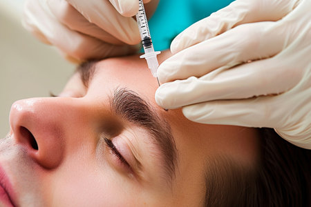 dermal filler for man patient bokeh style backgroundの素材