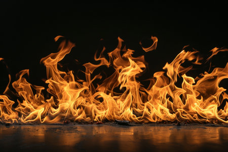 Flames on a dark backgroundの素材