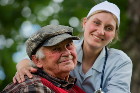 Elderly man in nursing homeの素材