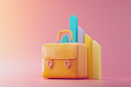 Briefcase and Chart Graph in the concept of business growth and successの素材