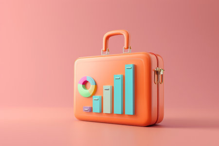 Briefcase and Chart Graph in the concept of business growth and successの素材
