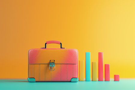 Briefcase and Chart Graph in the concept of business growth and successの素材