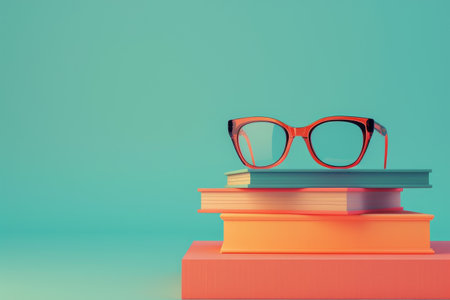Book and Glasses in the concept of reading and knowledgeの素材