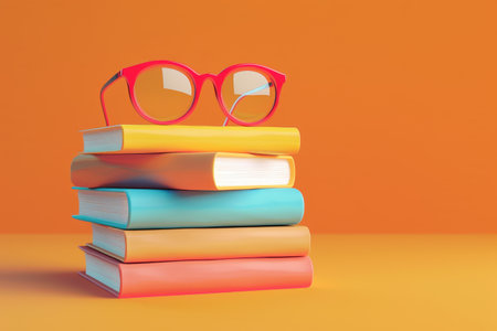 Book and Glasses in the concept of reading and knowledgeの素材