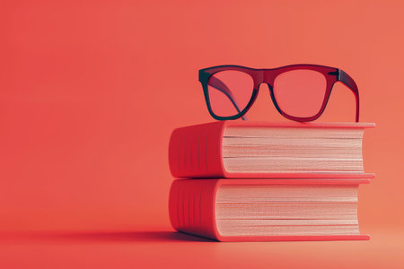 Book and Glasses in the concept of reading and knowledgeの素材