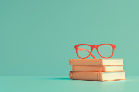 Book and Glasses in the concept of reading and knowledgeの素材