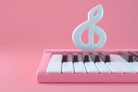 Musical Note and Keyboard in the concept of music composition or performanceの素材