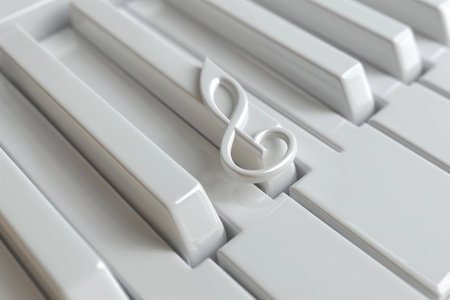 Musical Note and Keyboard in the concept of music composition or performanceの素材