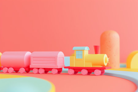 Toy Train in the concept of creating a children worldの素材