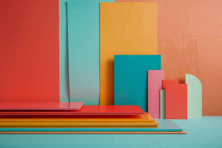 Various Boards and Colored Papers in the concept of creating colored artの素材