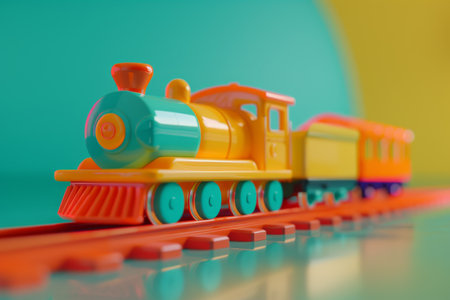 Toy Train in the concept of creating a children worldの素材
