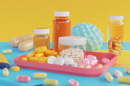 Food Tray and medicine in the concept of making supplementsの素材