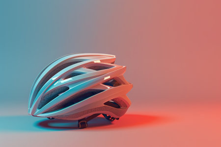 Cycling Helmet and Bicycle in the concept of biking and fitnessの素材