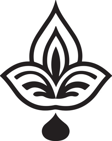 Leaf and flower logo for yoga in modern minimal style isolated on backgroundのイラスト素材