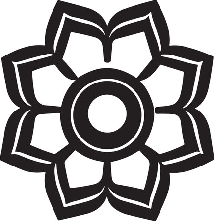 Leaf and flower logo for yoga in modern minimal style isolated on backgroundのイラスト素材