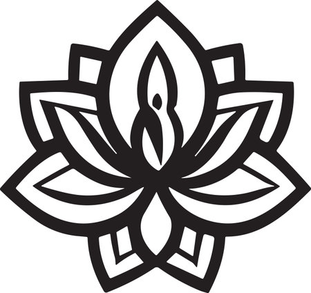 Leaf and flower logo for yoga in modern minimal style isolated on backgroundのイラスト素材