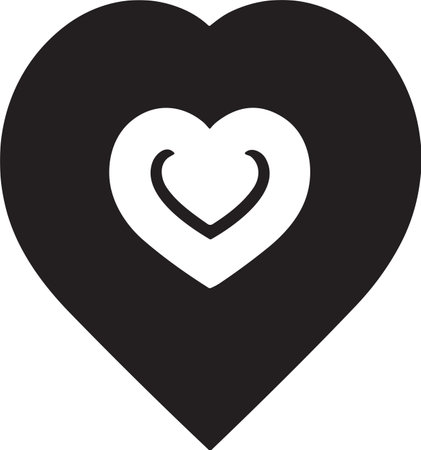 Vintage heart logo in modern minimal style isolated on backgroundのイラスト素材