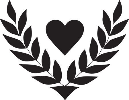 Vintage heart logo in modern minimal style isolated on backgroundのイラスト素材