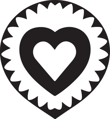 Vintage heart logo in modern minimal style isolated on backgroundのイラスト素材