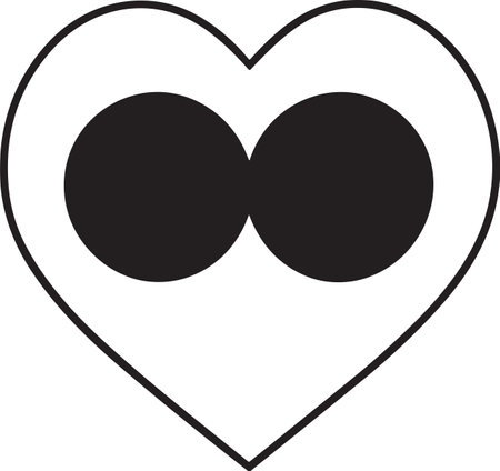 Vintage heart logo in modern minimal style isolated on backgroundのイラスト素材