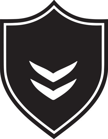 Vintage style shield logo in modern minimal style isolated on backgroundのイラスト素材