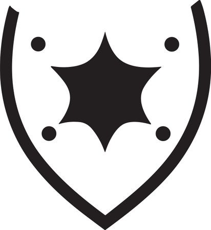 Vintage style shield logo in modern minimal style isolated on backgroundのイラスト素材