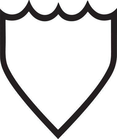 Vintage style shield logo in modern minimal style isolated on backgroundのイラスト素材