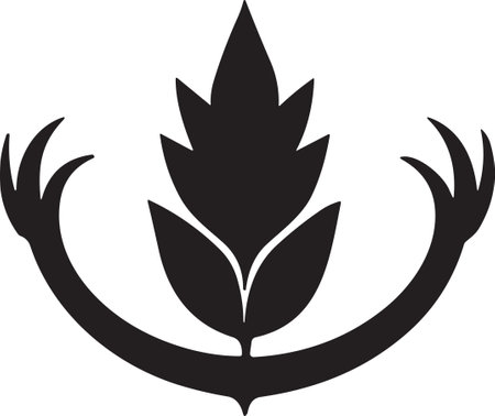 Leaf and flower logo for yoga in modern minimal style isolated on backgroundのイラスト素材