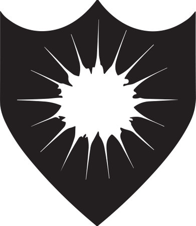 Vintage style shield logo in modern minimal style isolated on backgroundのイラスト素材