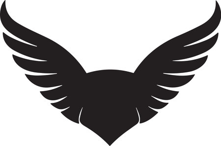 wings logo in modern minimal style isolated on backgroundのイラスト素材