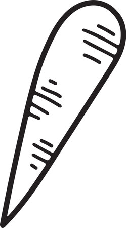 Hand Drawn carrot in flat style isolated on backgroundのイラスト素材