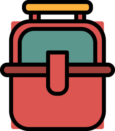 Travel bag in the concept of travel. The suitcase is open and has a lock on itのイラスト素材