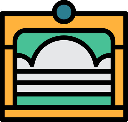 Picture frame in the concept of tourism with a round object on topのイラスト素材